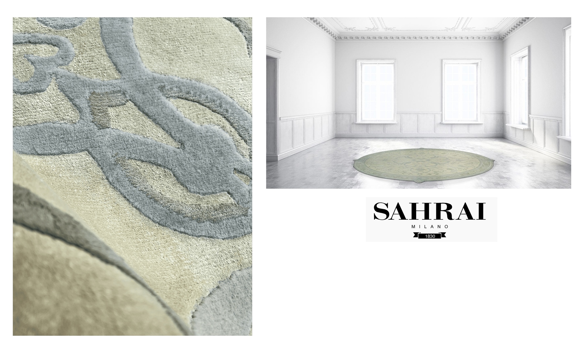 Классический зеленый ковер Sahrai Regal Green в шалфейных тонах с бамбуковым шелком для формальной гостиной
